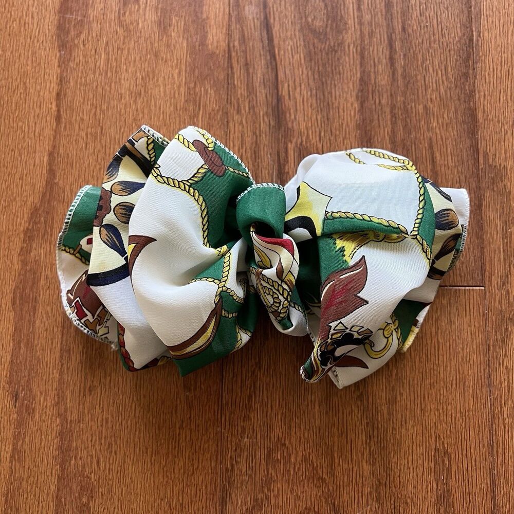 Vintage 80s 90s Hair Bow Lot 3 Ruffled Big Barrettes Preppy Cottagecore Floral - Picture 6 of 10